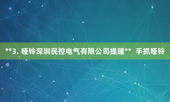 **3. 哑铃深圳民控电气有限公司提踵**  手抓哑铃