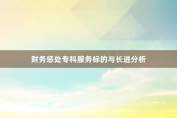 财务惩处专科服务标的与长进分析